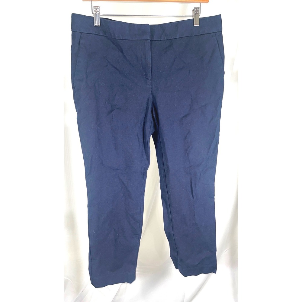 Ann Taylor Devin Fit Navy Blue Ankle Pants Professional Career Trousers Size 10